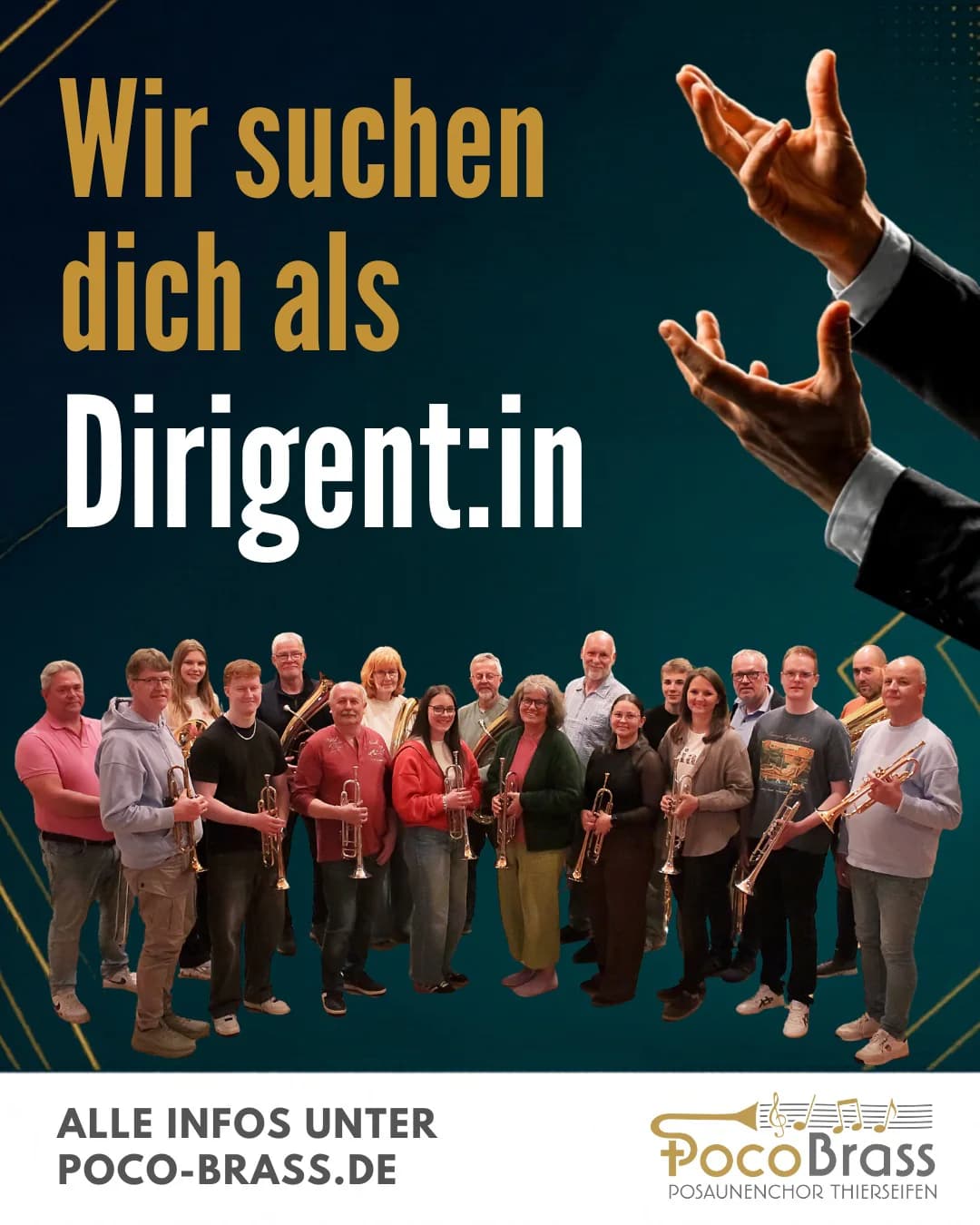 Ausschreibung: Poco Brass sucht eine neue musikalische Leitung