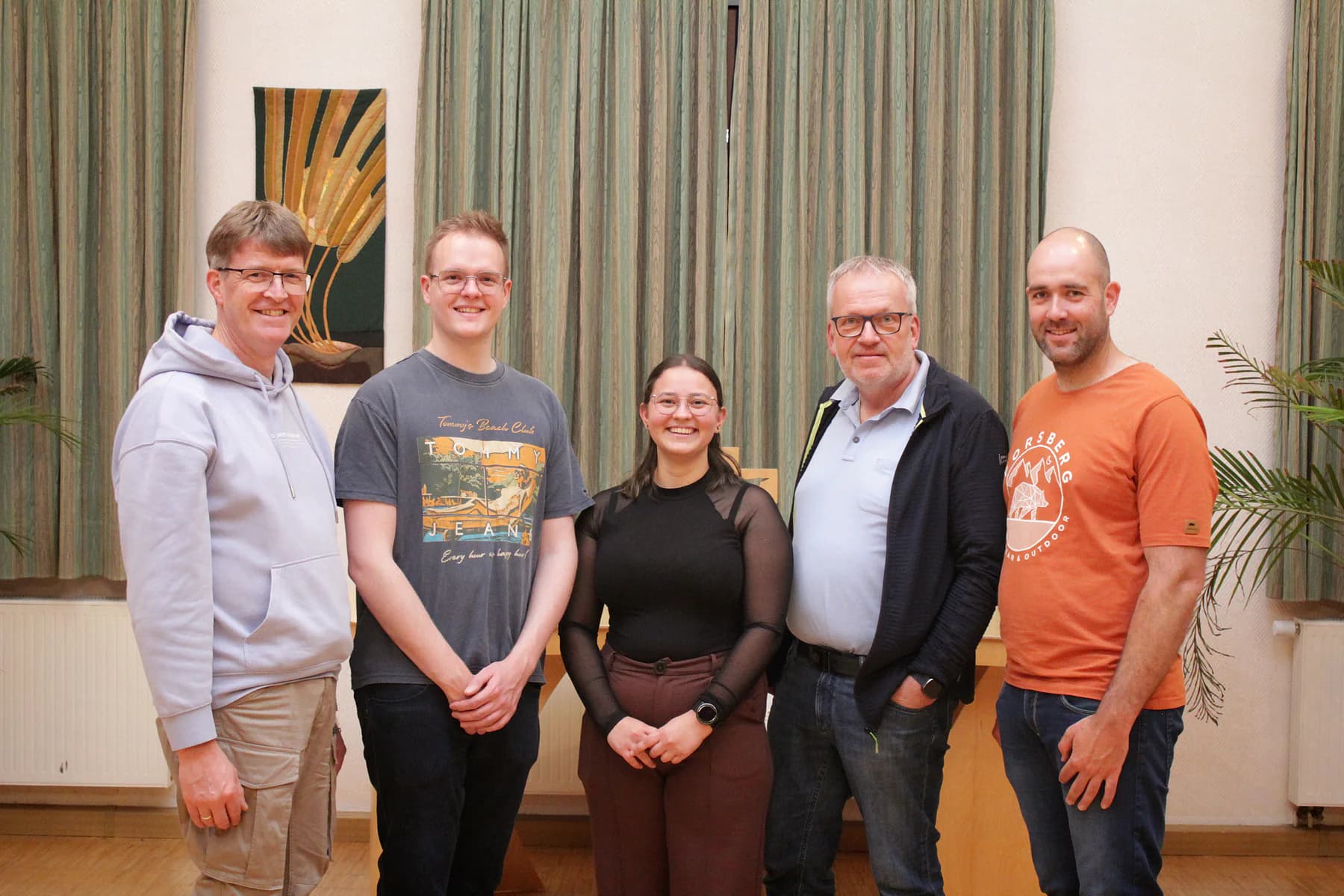 Rainer, Tim, Merle, Achim und Daniel vom Vorstand von Poco Brass